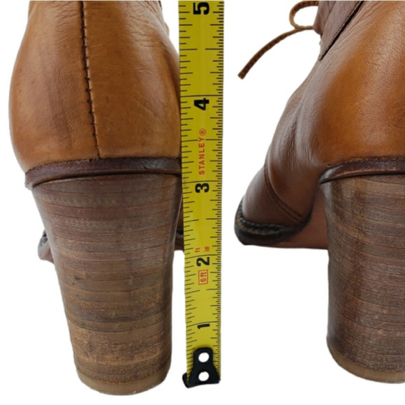 Antik Batik Leather Ankle Boots Sz 40 Fennec Caramel Western Coasta Cowgirl - Picture 7 of 15